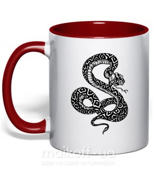 Чашка с цветной ручкой Гремучая змея Красный фото