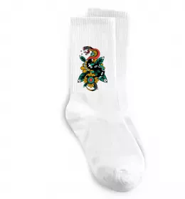 Носки Змія на листках Белый фото