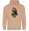 Жіноча толстовка (худі) Змія на листках Пісочний Жіноча толстовка (худі) Змія на листках Пісочний фото