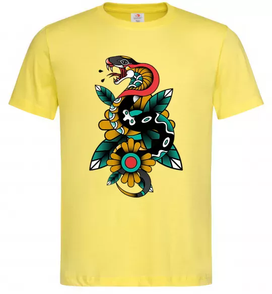 Чоловіча футболка Змія на листках Лимонний фото