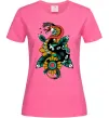 Женская футболка Змія на листках Ярко-розовый фото