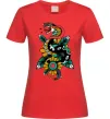 Женская футболка Змія на листках Красный фото