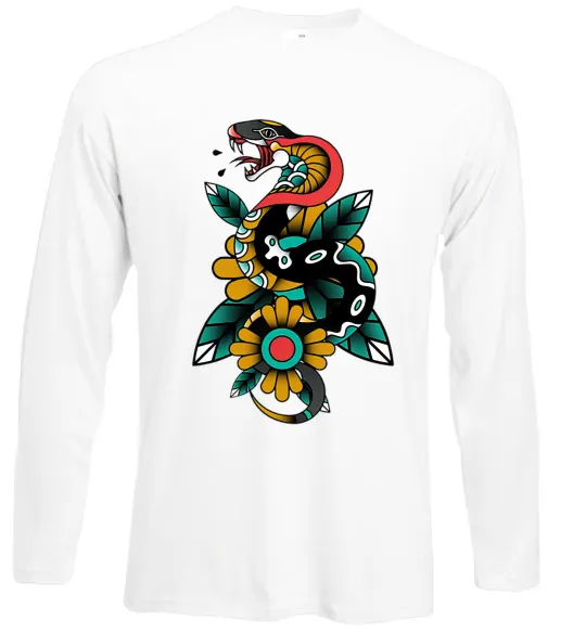 Лонгслив Змія на листках Белый фото