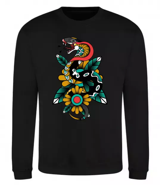 Свитшот Змія на листках Черный фото