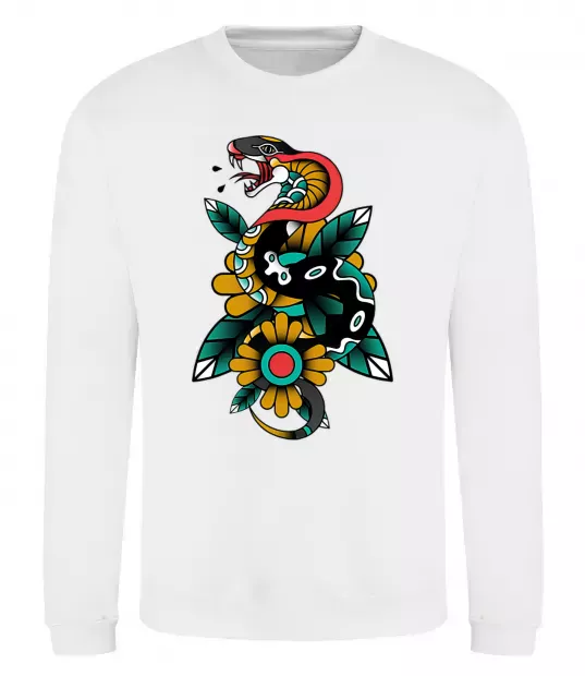 Свитшот Змія на листках Белый фото