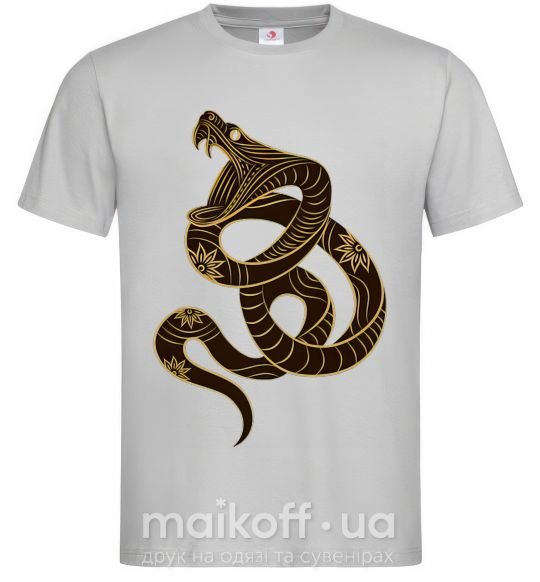 Мужская футболка Коричневый змей Серый фото