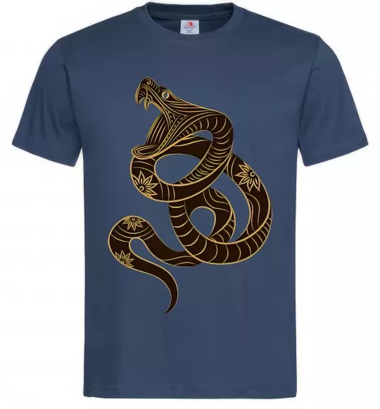 Мужская футболка Коричневий змій Темно-синий фото