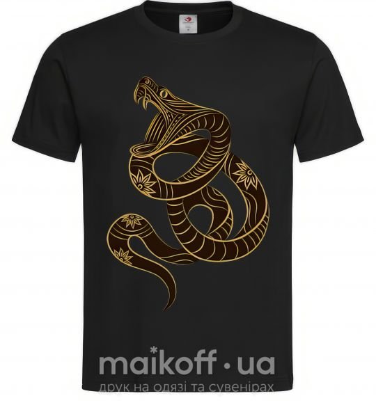 Мужская футболка Коричневый змей Черный фото