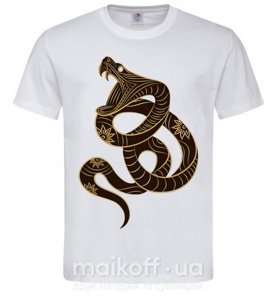 Мужская футболка Коричневый змей Белый фото
