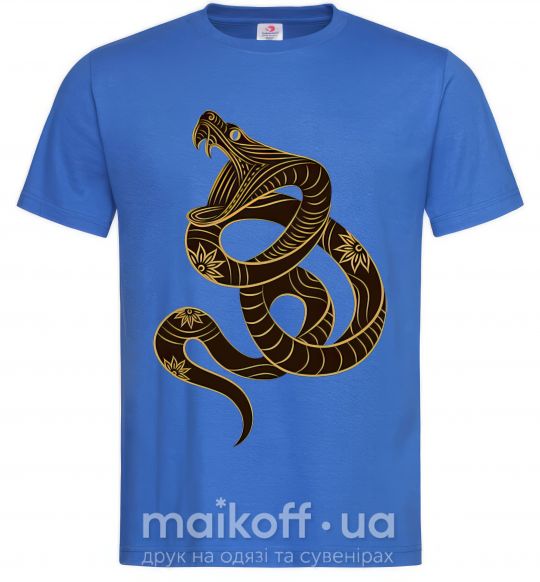 Мужская футболка Коричневый змей Ярко-синий фото
