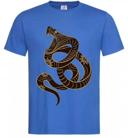 Мужская футболка Коричневий змій Ярко-синий фото