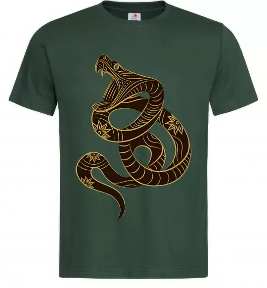 Мужская футболка Коричневий змій Темно-зеленый фото