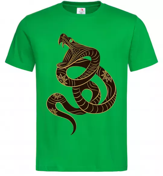 Мужская футболка Коричневий змій Зеленый фото