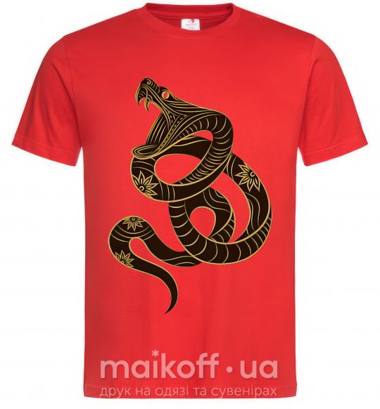 Мужская футболка Коричневый змей Красный фото