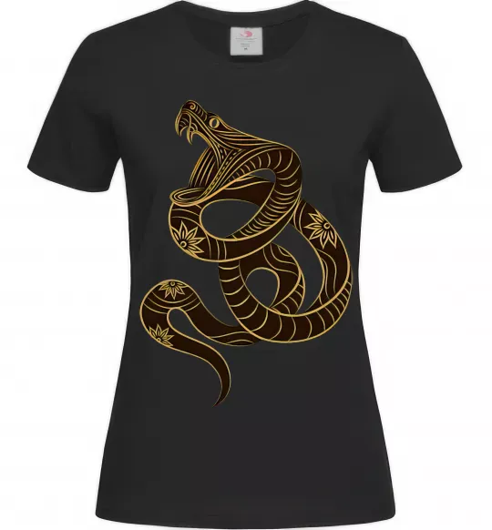 Жіноча футболка Коричневий змій Чорний фото