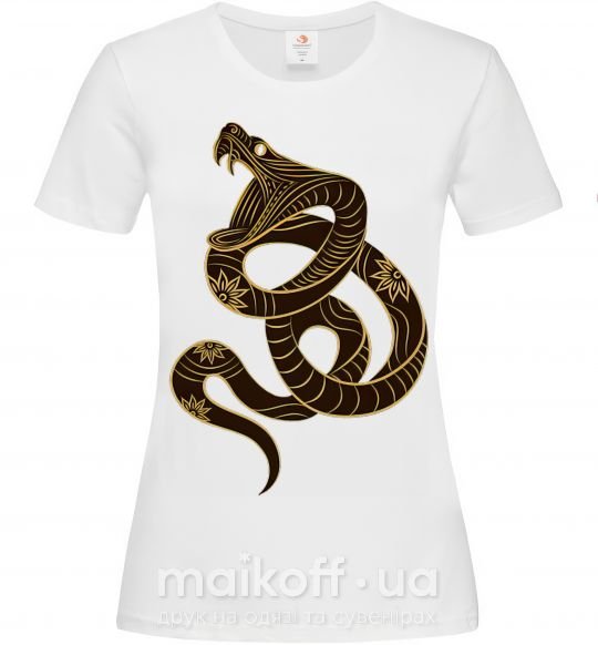 Женская футболка Коричневый змей Белый фото
