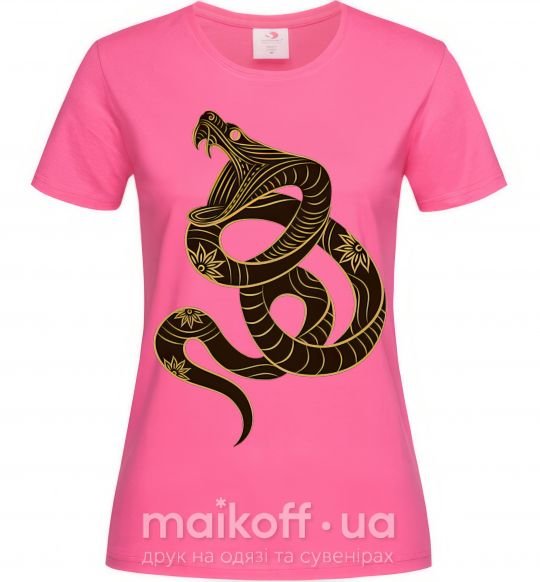 Женская футболка Коричневый змей Ярко-розовый фото