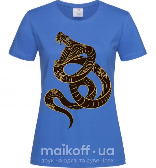 Жіноча футболка Коричневый змей Яскраво-синій фото