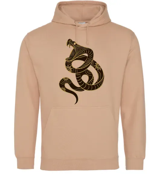 Чоловіча толстовка (худі) Коричневий змій Пісочний фото