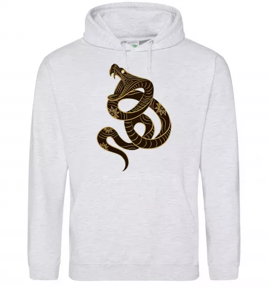Жіноча толстовка (худі) Коричневий змій Сірий меланж фото
