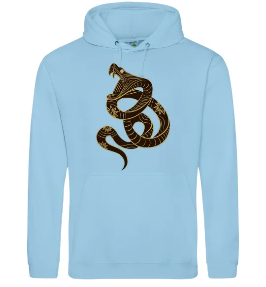 Женская толстовка (худи) Коричневий змій Голубой фото