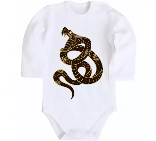 Дитячий бодік Коричневий змій Білий фото