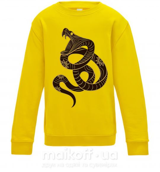 Дитячий світшот Коричневый змей Сонячно жовтий фото