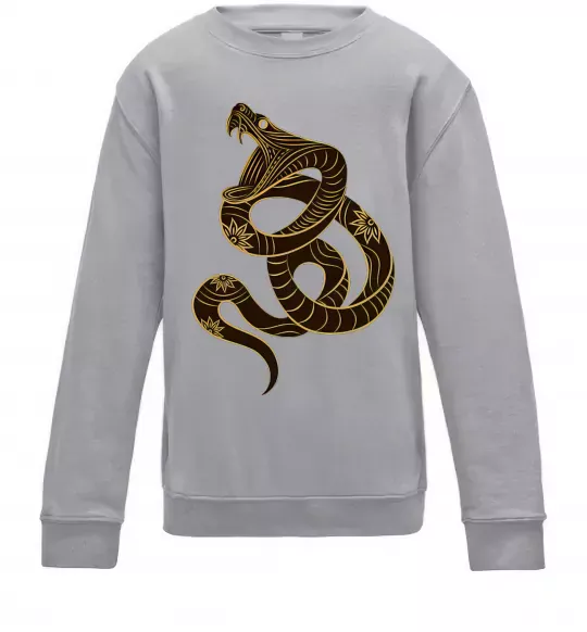 Детский Свитшот Коричневий змій Серый меланж фото