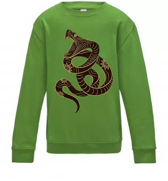 Детский Свитшот Коричневий змій Лаймовый фото