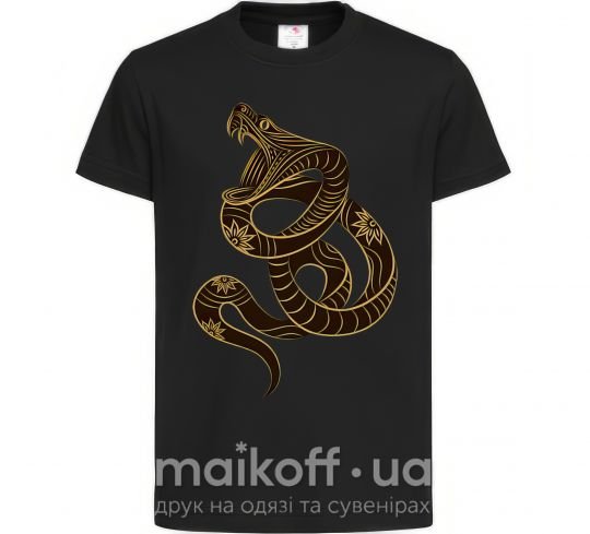 Дитяча футболка Коричневый змей Чорний фото