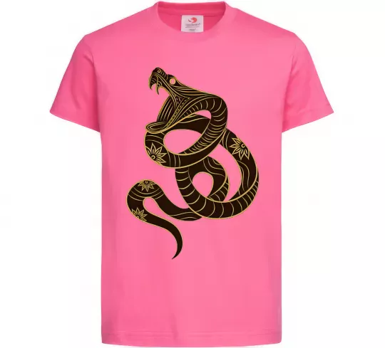 Дитяча футболка Коричневий змій Яскраво-рожевий фото