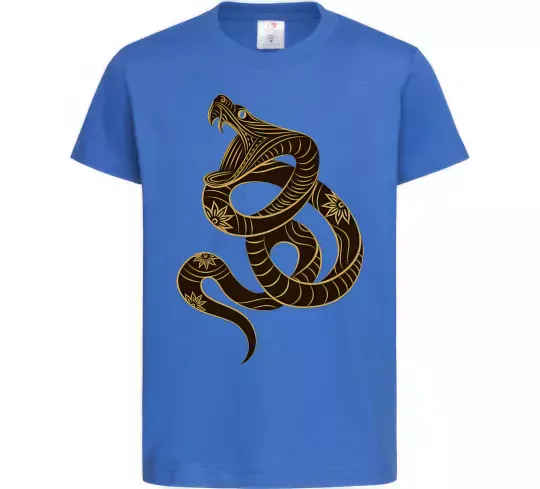 Дитяча футболка Коричневий змій Яскраво-синій фото