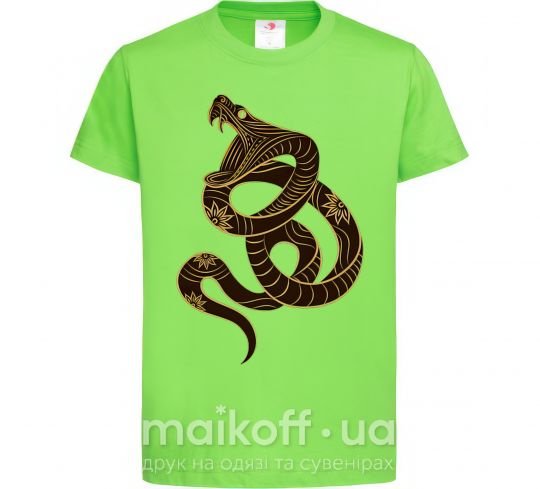 Дитяча футболка Коричневый змей Лаймовий фото