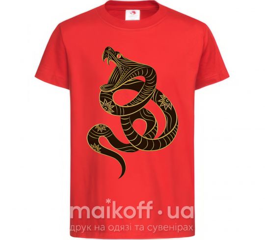 Детская футболка Коричневый змей Красный фото