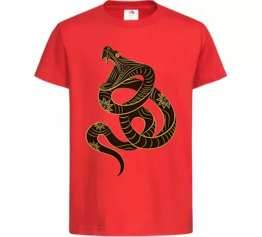 Дитяча футболка Коричневий змій Червоний фото