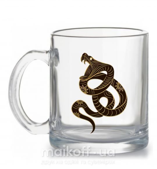Чашка стеклянная Коричневый змей Прозрачный фото