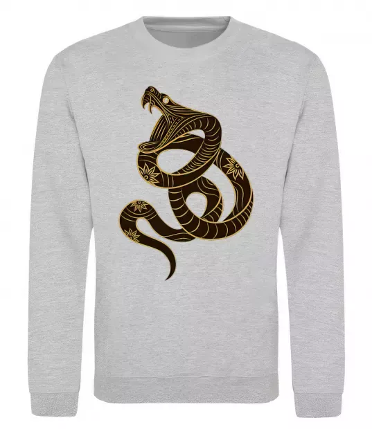 Свитшот Коричневий змій Серый меланж фото