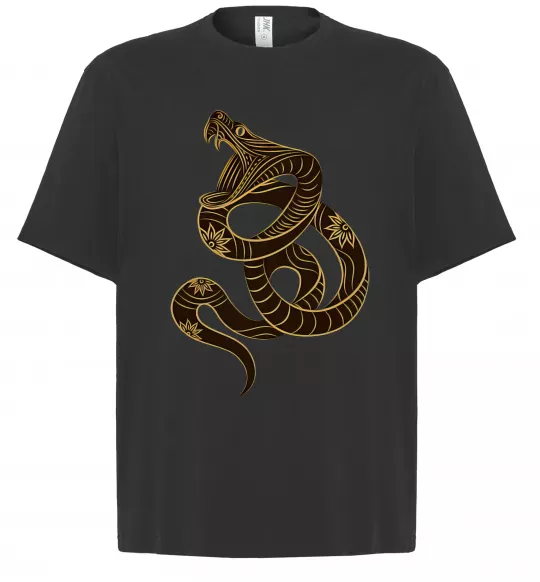 Футболка Оверсайз Коричневий змій Черный фото