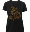 Женская премиум футболка Коричневий змій Черный фото