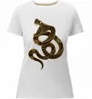 Женская премиум футболка Коричневий змій Белый фото