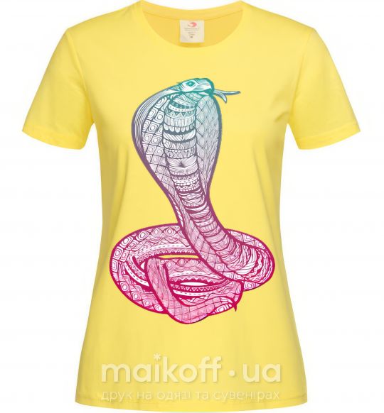 Женская футболка Кобра градиент Лимонный фото