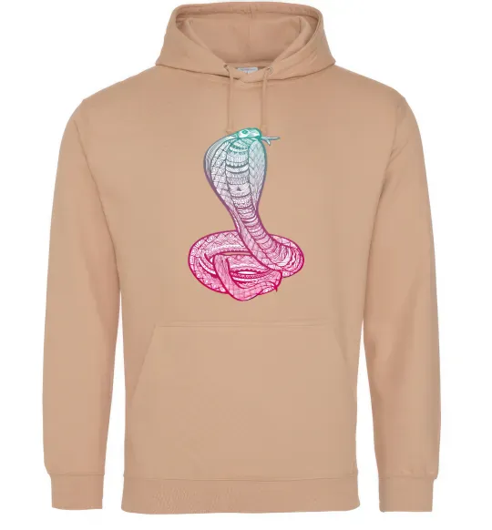 Мужская толстовка (худи) Кобра градієнт Песочный фото