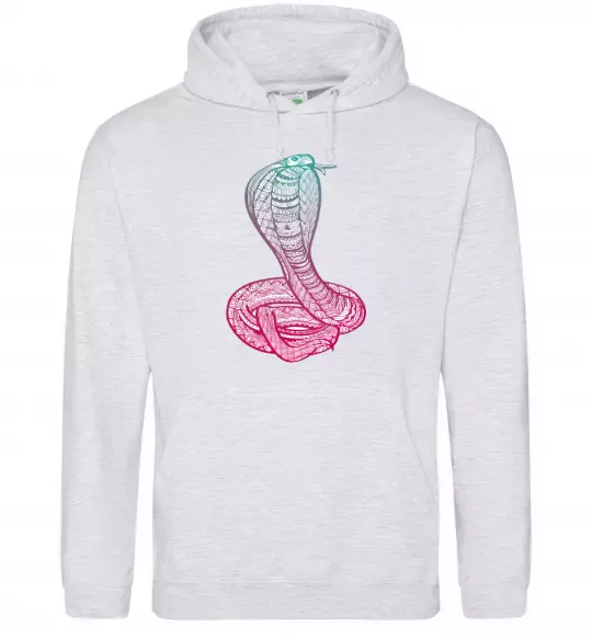 Жіноча толстовка (худі) Кобра градієнт Сірий меланж фото