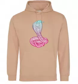 Женская толстовка (худи) Кобра контур тонкий Серый меланж фото