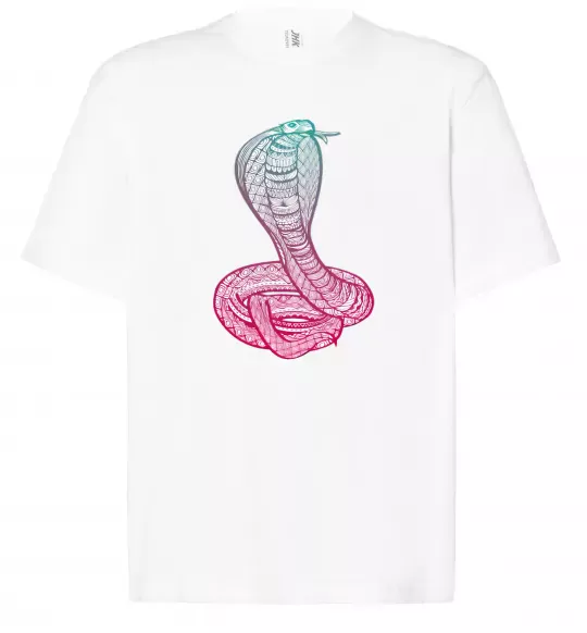 Футболка Оверсайз Кобра градієнт Белый фото