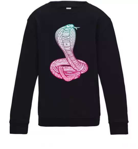 Детский Свитшот Кобра градієнт Черный фото