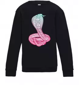 Детский Свитшот Кобра контур тонкий Серый меланж фото