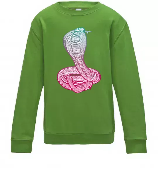 Детский Свитшот Кобра градієнт Лаймовый фото