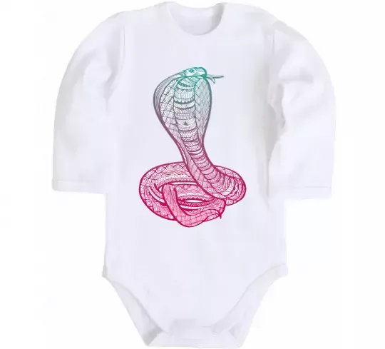 Дитячий бодік Кобра градієнт Білий фото