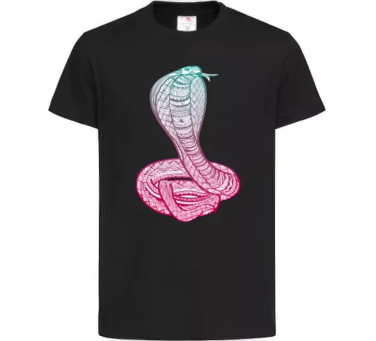 Детская футболка Кобра градієнт Черный фото